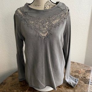 H&M lace inset sweater